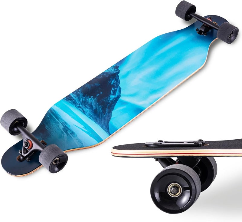 CLYCTIP 41 Inch Longboard Skateboard,9-Ply Maple,ABEC-11 Bearings,Complete Skateboard for Cruising, Carving, Downhill and Free-Style - Image 4
